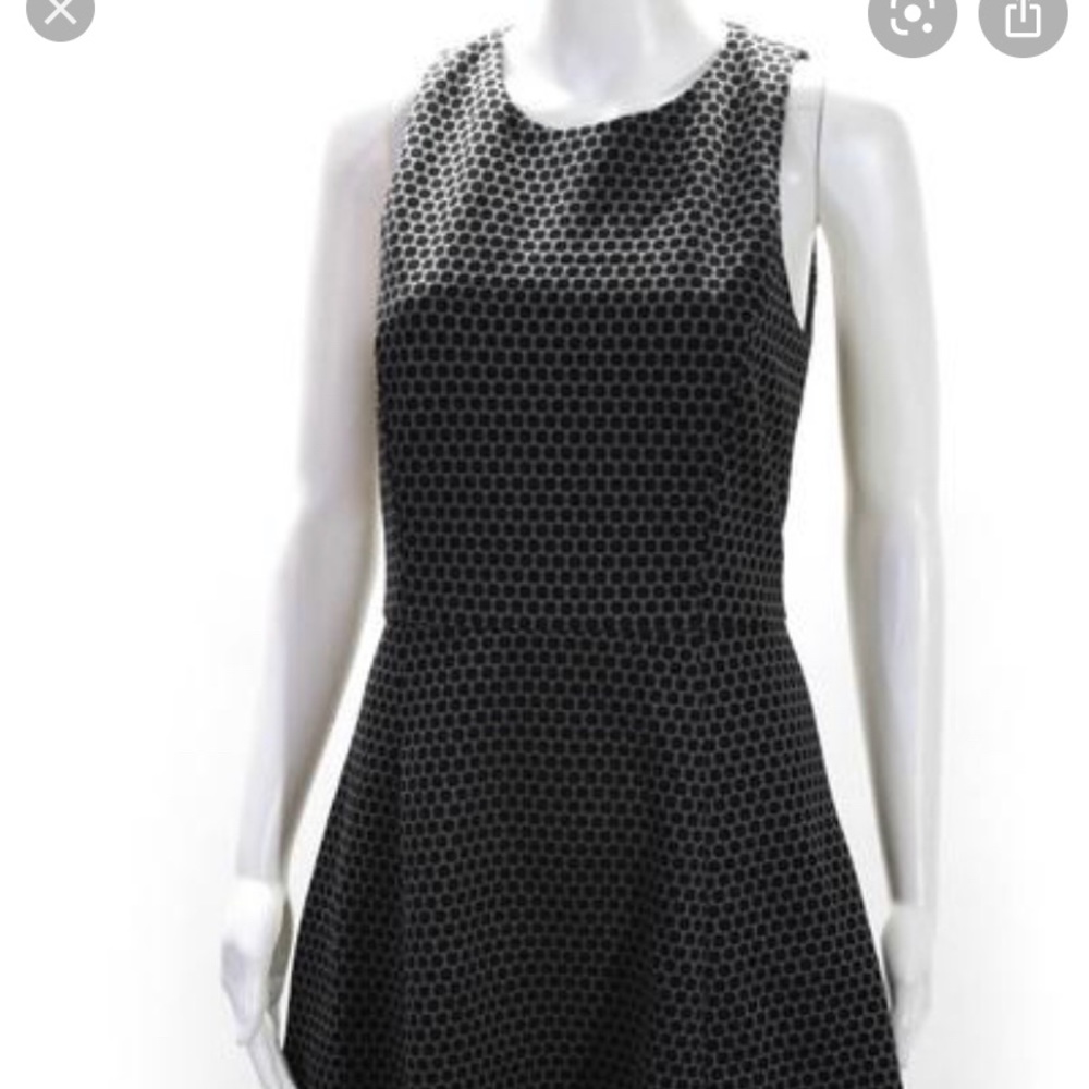 Theory Grey & Black Geometric Dress